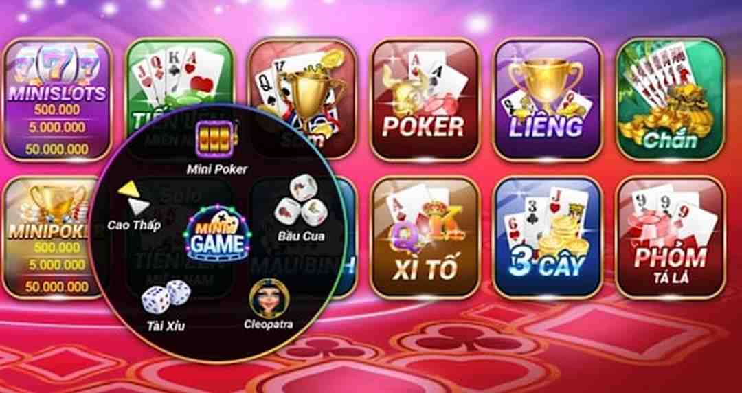 Kho trò chơi của GPI minigame rất đa dạng