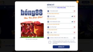Người chơi cần điền đúng thông tin vào biểu mẫu đăng ký Bong88